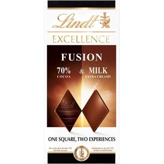 Lindt EXCELLENCE Yhdistelmä hienoa tummaa 70% suklaata (50%) ja maitosuklaata (50%) 100g