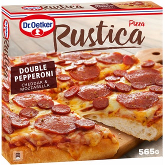 Dr. Oetker Rustica Double Pepperoni Cheddar & Mozzarella pakastepizza  565g