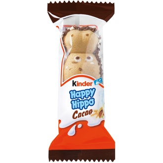 Kinder Happy Hippo Maito- ja kaakaokreemillä täytetty rapea vohvelipatukka
 20,7g
