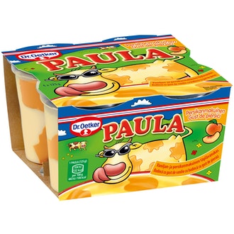 Paula täplävanukas 4x125g vanilja-persikka