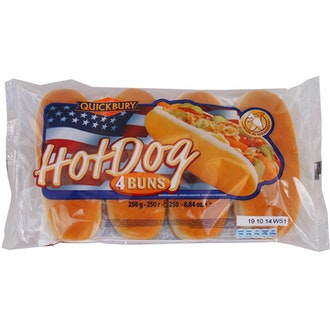 Quickbury hot dog sämpylä 4 kpl 250g