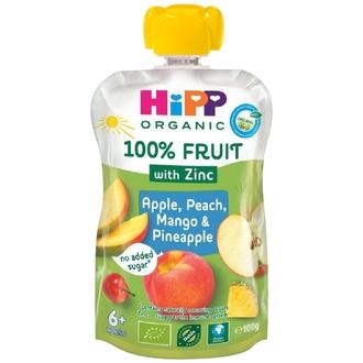 Hipp Hippis 100G Luomu Smoothie Mango Ananas Omena Persikka Ja Sinkkiä 6Kk