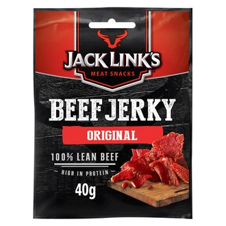 Jack Link\'s Beef Jerky Original, Maustettuja ja kuivattuja naudanlihasuikaleita 40g