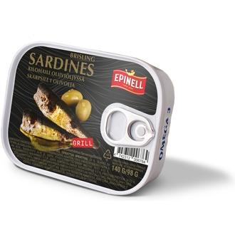 Epinell Grillattuja sardiineja oliiviöljyssä 140 g