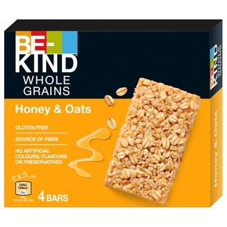 BE-KIND Whole Grains Honey & Oats 4-pack - täysjyväpatukat kauralla ja hunajalla (4 x 30 g)
