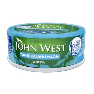 JOHNWEST John West Tonnikalafilépaloja vedessä MSC 145g/102g