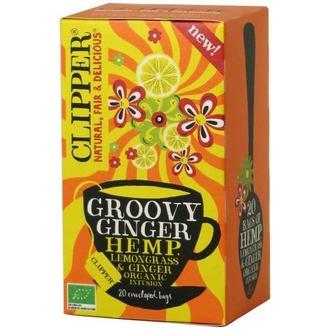 Clipper Groovy Ginger Luomu Sitruunaruohon-, Inkiväärin- Ja Hampunsiemenenmakuinen Yrttihauduke 35 G / 20 Ps