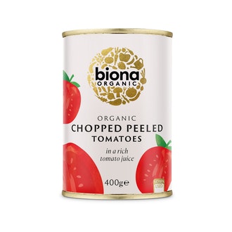 Biona kokonainen kuorittu tomaatti 400g luomu