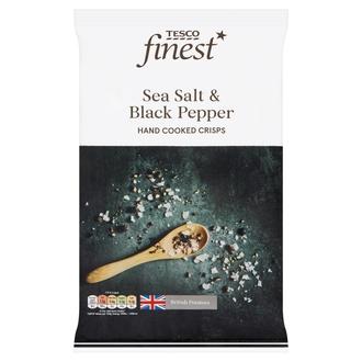 Tesco Finest 150G Sea Salt And Black Pepper Crisps