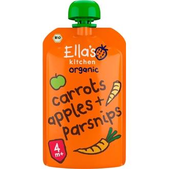 Ellas Ella\'s Kitchen 120g Carrots apples+parsnip, Porkkana omena palsternakka sose, alkaen 4 kk, luomu
