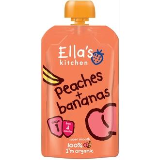 Ellas Ella\'s Kitchen 120g Peaches+bananas, Persikka banaani sose, alkaen 4 kk, luomu