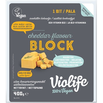 Violife 400g cheddarmakuinen kasviperäinen juustovaihtoehto