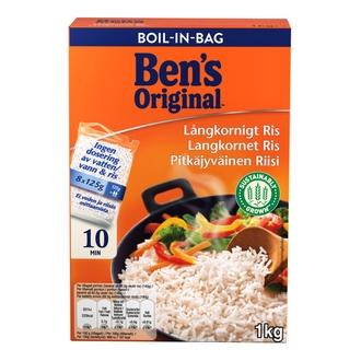 Ben\'s Original Pitkäjyväinen riisi keitinpusseissa 8x125g