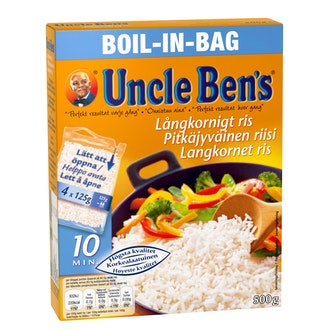 Uncle Ben\'s pitkäjyväinen riisi keitinpusseissa 4x125g