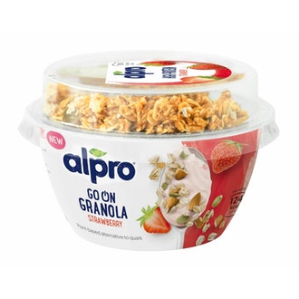 Alpro Greek Style granola soijavalmiste 140g mansikka