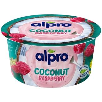 Alpro Hapatettu kookosvalmiste vadelmalla 120g