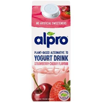 Alpro juotava hapatettu soijatuote, mansikka ja kirsikka, 750ml