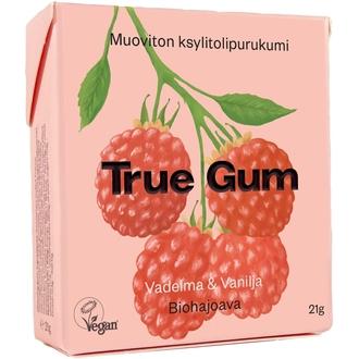 True Gum ksylitolipurukumi muoviton vadelma 21g