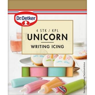 Dr. Oetker Unicorn writing icing 4 kpl 76g -koristelugeelit