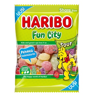 Haribo Fun City Sour 275g Kirpeä hedelmäviinikumi