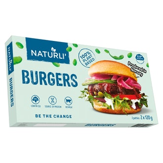 Naturli burgers vegaaninen hampurilaispihvi 2x120g pakaste
