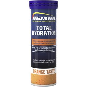 Maxim Total Hydration Orange Taste Appelsiininmakuinen Hiilihydraatteja Ja Elektrolyyttejä Sisältävä Poretabletti 100G