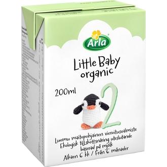Arla Little Baby Luomu 2 200 ml maitopohjainen vieroitusvalmiste käyttövalmis UHT