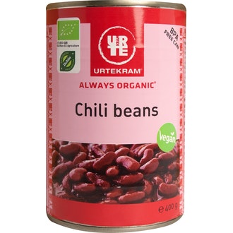 Urtekram Luomu Chili beans 400g - punainen kidneypapu chilikastikkeessa