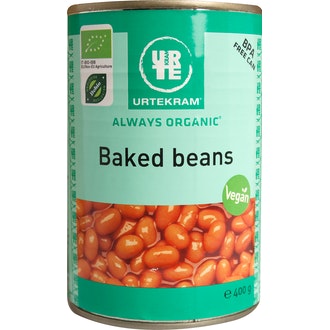 Urtekram Luomu Baked beans 400g - valkoisia papuja tomaattikastikkeessa