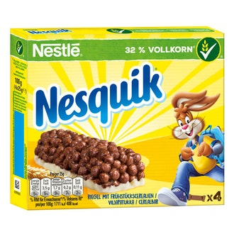 Nestlé Nesquik 4x25g viljapatukka täysjyvävehnällä, maitopohjalla ja kaakaolla