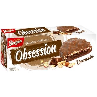 Bergen Obsession suklaakuorrutettu täytekeksi Brownie 128 g