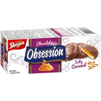 Bergen Obsession suklaakuorrutettu täytekeksi Salty Caramel 128g suolainen karamelli