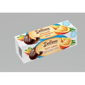 Delisana sokeriton pehmeä leivoskeksi appelsiini 140g appelsiinimakuisella hyytelöllä (50%) suklaassa (15%)