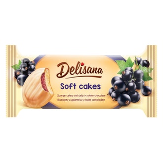 Delisana Soft cakes mustaherukka ja valkoinen suklaa 135g