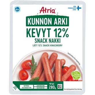Atria Kunnon Arki Kevyt 12% Snack Nakki  280g