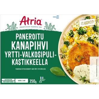 Atria Paneroitu Kanapihvi Yrtti-Valkosipulikastikkeella 350g