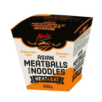 Atria heat & eat Asian meatballs with noodles 350g