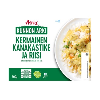 Atria Kunnon Arki Kermainen Kanakastike ja Riisi 300g