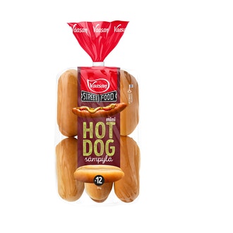 Vaasan Street Food Mini Hot Dog bun Classic  324g 12 kpl