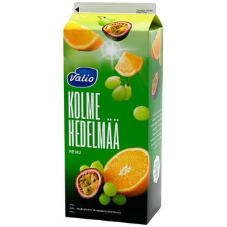 Valio 3 hedelmän mehu 1,5 l (rypäle, appelsiini, passiohedelmä)