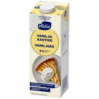 Valio vaahtoutuva vaniljakastike 9 % 1 l UHT laktoositon