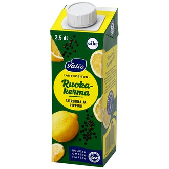 Valio ruokakerma 2,5 dl sitruuna ja pippuri UHT laktoositon