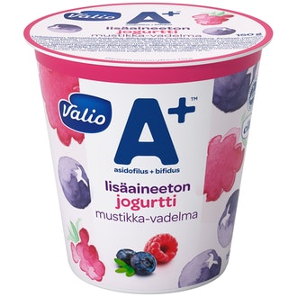 Valio A+™ lisäaineeton jogurtti 150 g mustikka-vadelma laktoositon