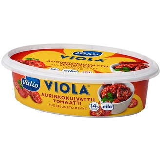 Valio Viola® kevyt e200 g aurinkokuivattu tomaatti tuorejuusto laktoositon