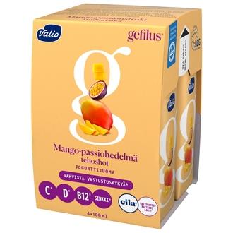 Valio Gefilus® tehoshot 4x100 ml mango-passiohedelmä laktoositon