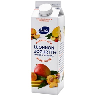 Valio Luonnonjogurtti+™ mango & persikka 1 kg ei lisättyä sokeria, laktoositon