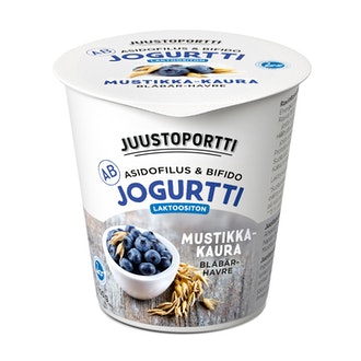 Juustoportti laktoositon AB-jogurtti mustikka-kaura 150g