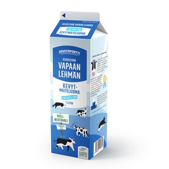 Juustoportti Vapaan lehmän kevytmaitojuoma 1 l laktoositon