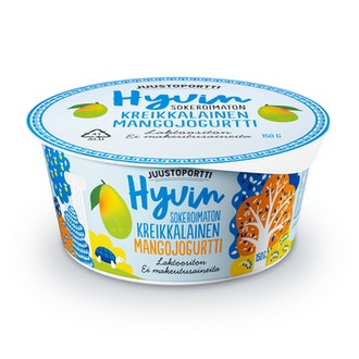 Juustoportti Hyvin kreikkalainen jogurtti 150g mango sokeroimaton laktoositon
