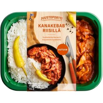 Juustoportti Kanakebab riisillä 350g